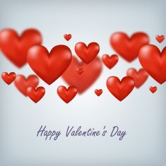 Flying red hearts Happy Valentine's Day great for your N2