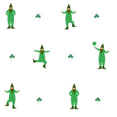 Cute postcard for Saint Patrick's Day and seamless pattern