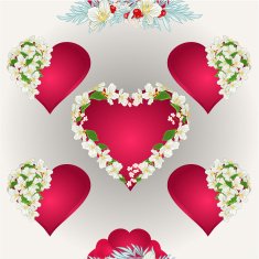 Seamless texture heart with jasmine vector