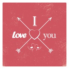 Vintage valentine card template with worn red background arrows heart N2
