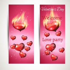 set of banners for the party vector