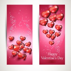 vertical and horizontal Flyers with flying hearts Set 1 N2