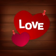 pinned heart on wood N3