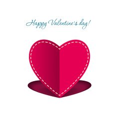 Valentine's day card with paper heart