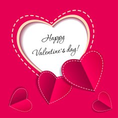 Valentine's day card with paper hearts N2