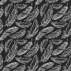 Seamless pattern with decorative feathers N3