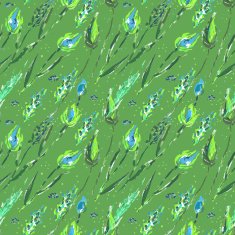 Seamless pattern with flowers and ears N2