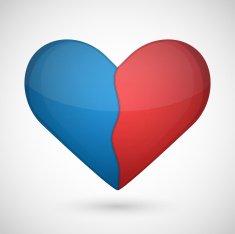 Vector broken heart on a white background