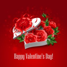 Valentine's Day heart shape box Vector illustration