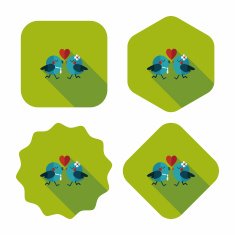 Valentine's Day lover bird flat icon with long shadow eps10 N84