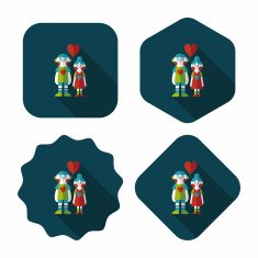 Valentine's day couple flat icon with long shadow eps10 N51