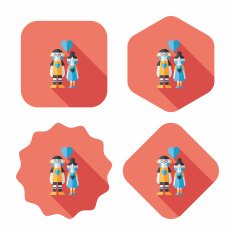 Valentine's day couple flat icon with long shadow eps10 N52