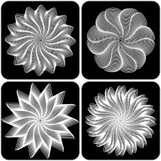 Set of abstract flowers Vector N2