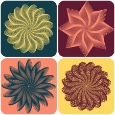 Set of abstract flowers Vector N3