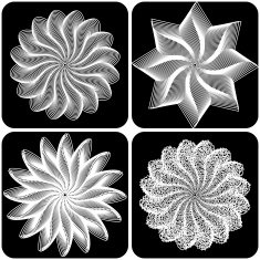 Set of abstract flowers Vector N4