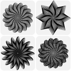 Set of abstract flowers Vector N5