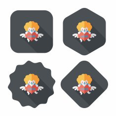 Valentine's Day cupid flat icon with long shadow eps10 N20