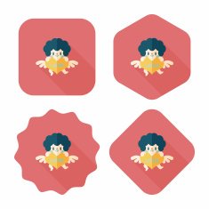 Valentine's Day cupid flat icon with long shadow eps10 N22