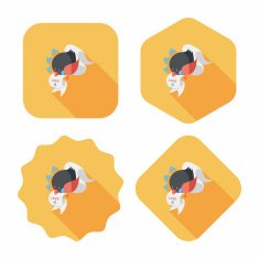 Valentine's Day lover bird flat icon with long shadow eps10 N93