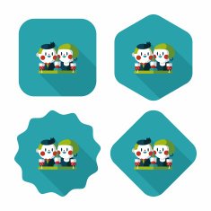 Valentine's day couple flat icon with long shadow eps10 N54