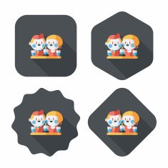 Valentine's day couple flat icon with long shadow eps10 N55