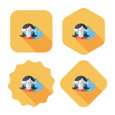 valentine's day girl flat icon with long shadow eps10 N20