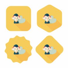 Valentine's day boy flat icon with long shadow eps10 N13