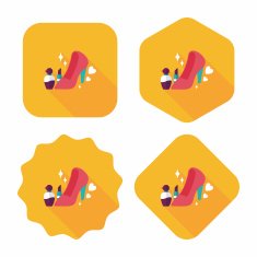 valentine's day girl costume flat icon with long shadow eps10 N7
