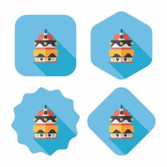 Valentine's Day cake flat icon with long shadow eps10 N41