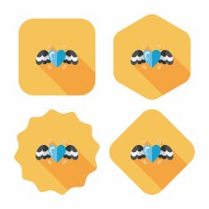 Valentine's Day love heart flat icon with long shadow eps10 N50