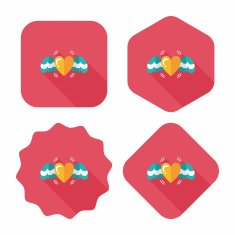 Valentine's Day love heart flat icon with long shadow eps10 N51