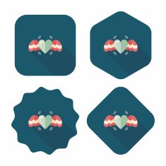 Valentine's Day love heart flat icon with long shadow eps10 N52