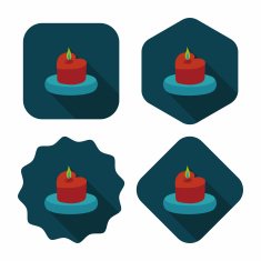 Valentine's Day candle flat icon with long shadow eps10 N58