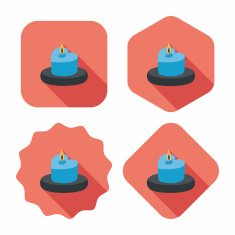 Valentine's Day candle flat icon with long shadow eps10 N59