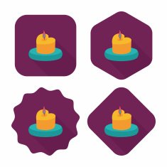 Valentine's Day candle flat icon with long shadow eps10 N60