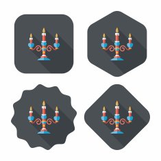 Valentine's Day candle flat icon with long shadow eps10 N63