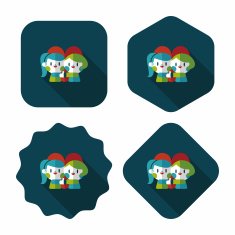 Valentine's day couple flat icon with long shadow eps10 N58