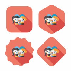Valentine's day couple flat icon with long shadow eps10 N59