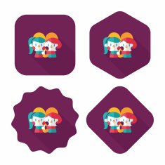 Valentine's day couple flat icon with long shadow eps10 N60