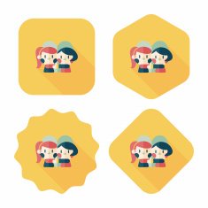 Valentine's day couple flat icon with long shadow eps10 N61