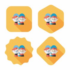 Valentine's day couple flat icon with long shadow eps10 N63