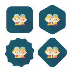 Valentine's day couple flat icon with long shadow eps10 N65