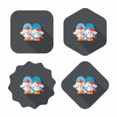 Valentine's day couple flat icon with long shadow eps10 N67