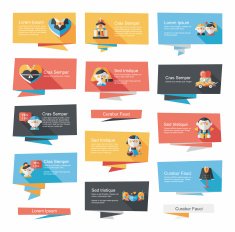 Wedding banner flat design background set eps10 N20