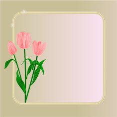 Tulips spring flowers frame place for text vector