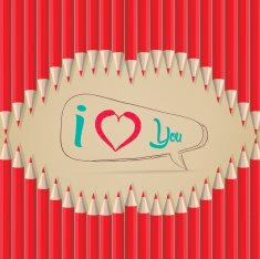 love you in lips shape out of pencils N2