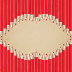 lips kiss shape out of pencils valentines day N2