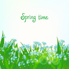 Vector card with small blue flowers