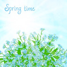 Vector card with small blue flowers N3