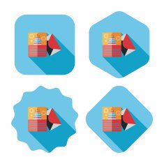 Happy birthday card flat icon with long shadow eps10 N44